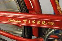 Vintage 1955 Schwinn Tiger middleweight bicycle bike Red 3 spd Sturmey 