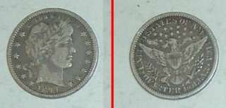 Old US Coin United States 90% Silver Barber Quarter 1894 O Higher 