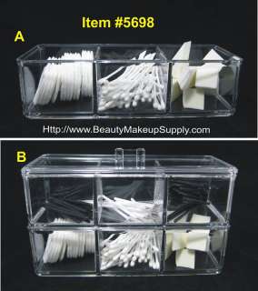 STACKABLE ACRYLIC ORGANIZER w/ 3 COMPARTMENT (EXPANDABLE TO MULTIPLE 