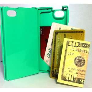 Apple iPhone 4 4s Case,Hard Plastic Durable ID (holds 4) Credit Card 