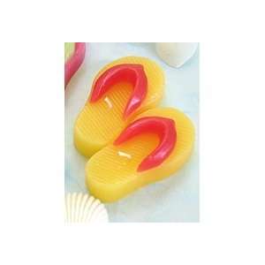  Yellow Flip Flop Floating Candles With Red Straps (1 Pair 