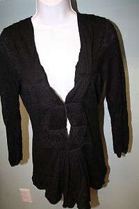 NEW Moth Anthropologie Black Sweater top tunic Cardigan Jacket Knit M 