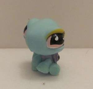 Littlest Pet Shop LPS Teal Turtle Tortoise with Grey Shell Very Cute 