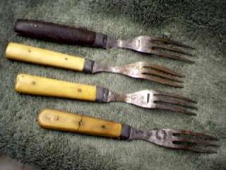 Different civil war era Forks 3 bone & 2 wooden Handle PRIMITIVE 