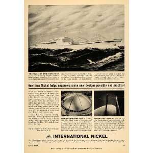  1961 Ad International Nickel Co. Nuclear Ship Savannah 