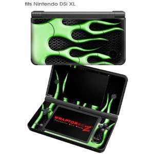  Nintendo DSi XL Skin   Metal Flames Green by WraptorSkinz 