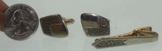 base metal silver cuff links tie clip pin tack tac 19g  