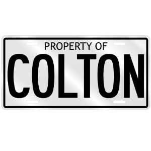    NEW  PROPERTY OF COLTON  LICENSE PLATE SIGN NAME