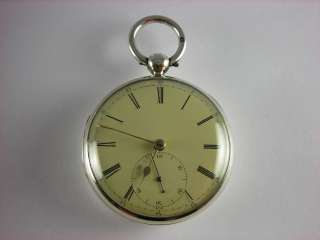  English fusee early lever key wind pocket watch, sterling silver