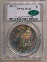1885 O MORGAN DOLLAR MS62 PCGS CAC. Stupendous Star Shaped Paperfold 