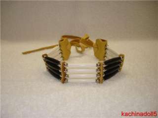 Native Bone Choker Necklace Hairpipe Regalia 4 Row  
