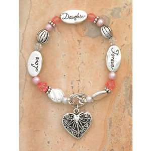 Love Daughter Forever Charm Bracelet 7 1/2 