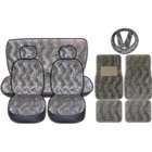 BDK 15pc Tan Cheetah Carpet Floor Mats And Low Back Seat Covers with 