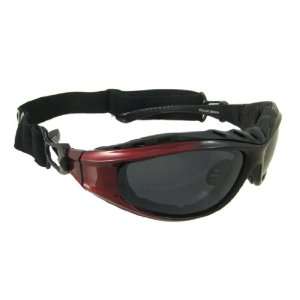    Red Interchangeable Motorcycle Riding Goggles 4 Lenses Automotive