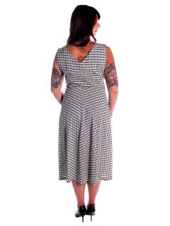 Vintage Black/White/Gray Cotton Summer Dress 1950s 42 34 Free 