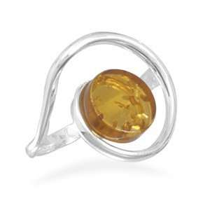  Coil Design Amber Ring   New Jewelry