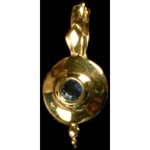  Faceted Sapphire Pendant (Sapphire  .08 Carats)   18 K 