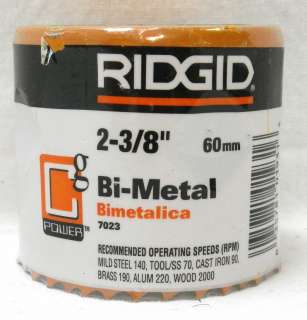 RIDGID 2 3/8 Inch Bi Metal Hole Saw 7023  