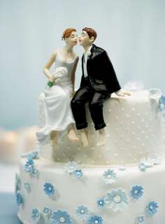 Whimsical Sitting Bride and Groom Cake Top