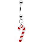 Body Candy Christmas Candy Cane Belly Ring