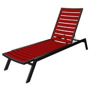   Lounge Chair   Candy Apple Red w/ Black Frame Patio, Lawn & Garden