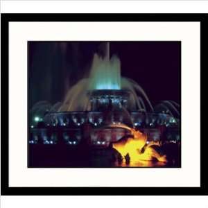 Chicago Fountain Framed Photograph Frame Finish Black, Size 29 x 25 