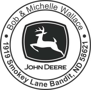JOHN DEERE Return Address Stamp Round Seal style New  