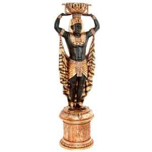 93.5 Ancient Egyptian Cleopatras Guard Statue Sculpture with Urn 