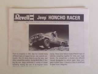 4x4 JEEP HONCHO Racer Truck Pickup 7390 125 Revell Model Kit Vtg 