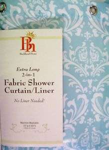 Buckhead Home Shower Curtain / Liner 2 in 1 Blue XL NEW  