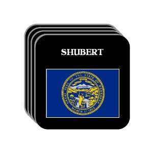 US State Flag   SHUBERT, Nebraska (NE) Set of 4 Mini Mousepad Coasters