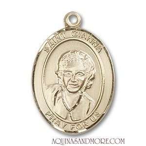 St. Gianna Large 14kt Gold Medal