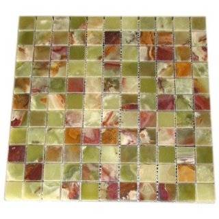 4x4 Sample of Green Onyx 1x1 Polished Mosaic Tiles