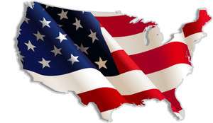 USA United States Of America American map flag car bumper sticker 