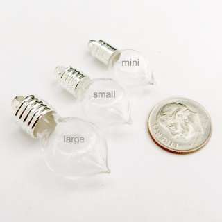 10 Vial Pendants (mini/ vials/ glass) MINI HEARTDROP  