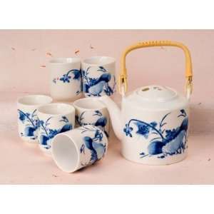  Blue Lotus Flower Tea Set