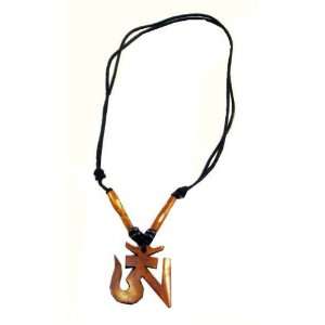  Tibetan Sanskrit Om Symbol Bone Necklace 