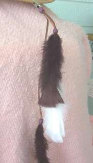 WESTERN FEATHER TAIL CLIP BLACK & WHITE NEW  