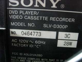 Sony SLV D300P DVD Player / VCR Combo Progressive Scan CD/ 