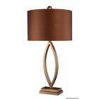 Lighting Dale Table Lamp in Coffee Plating with Copper Faux Silk Shade 