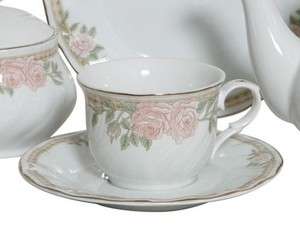 Abigale Rose Porcelain Tea Cup & Saucer Sets (6)  
