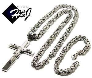 MENs Stainless Steel 8mm Silver Box Link Chain Necklace Bracelet 
