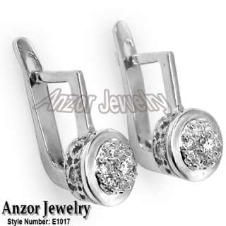 Russian style Diamond Malinka Earrings in Platinum 950 # E1017 stamped 