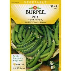  Burpee 65607 Pea, Snap Super Snappy Seed Packet Patio 