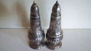 CROWN STERLING WEIGHTED SALT AND PEPPER SHAKERS  