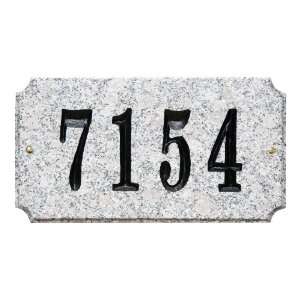   Rectangle Granite Address Plaque in White Granite Natural Stone Color