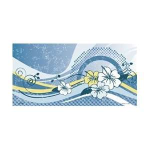  Blue Hibiscus Waves License Plate