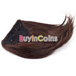 New Cute Women Fashion Bang Synthetic Hair Extension Dark Light Brown 