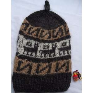  CHULLO CAP HAT ALPACA BROWN made in PERU with GIFT cod 836 