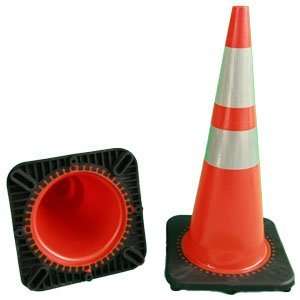 28 Orange PVC road Cones with reflective bands, 6 pack 
